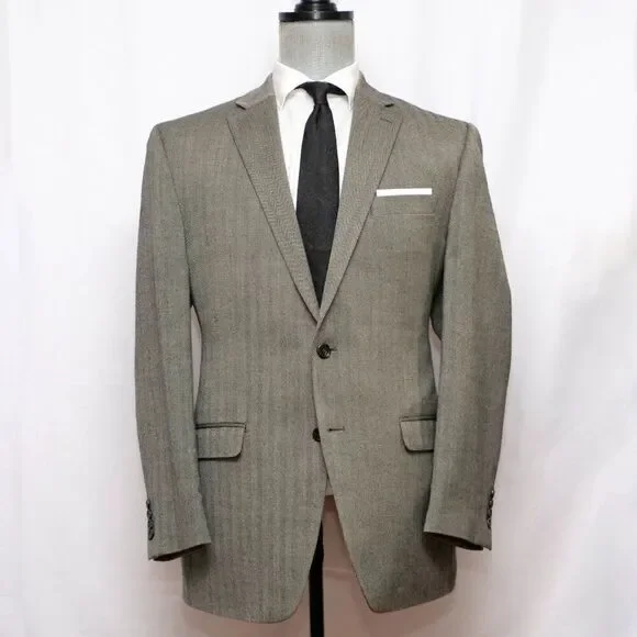 44L‎ Chaps Men's Blazer Jacket Sport Coat Sport Jacket Grey Wool D050297